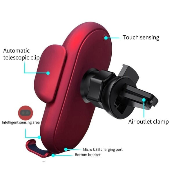 Soporte para teléfono con cargador inalámbrico para automóvil inteligente