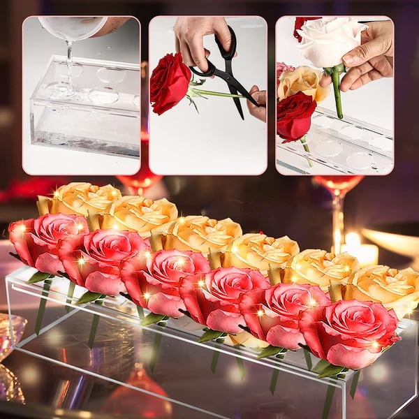💓Decoración de fiesta de lujo - Florero de acrÃlico transparente