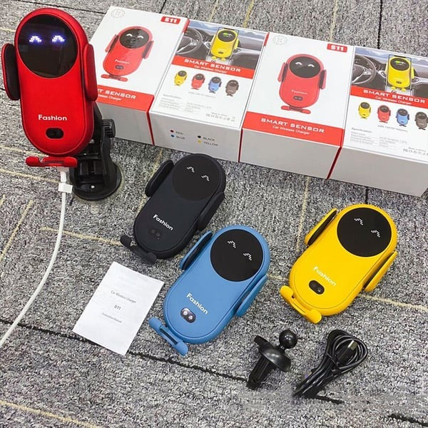 Soporte para teléfono con cargador inalámbrico para automóvil inteligente