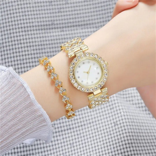 RELOJ ELEGANTE Y BRILLANTE DE LUJO PARA DAMAS