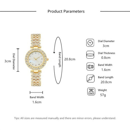 RELOJ ELEGANTE Y BRILLANTE DE LUJO PARA DAMAS