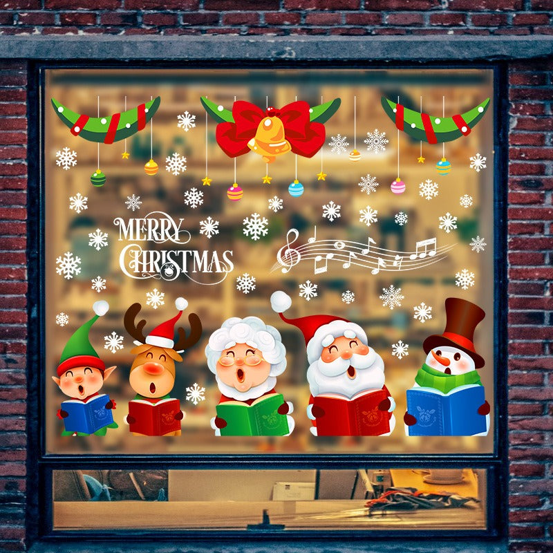 Decora tus ventanas con alegría festiva - Juego de pegatinas navideñas para ventanas