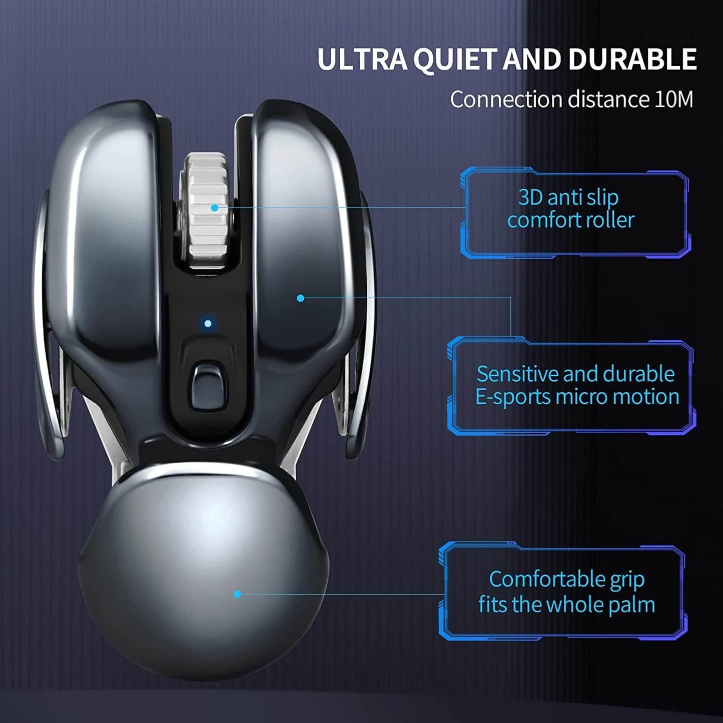 RATÓN METÁLICO INALÁMBRICO ERGONÓMICO