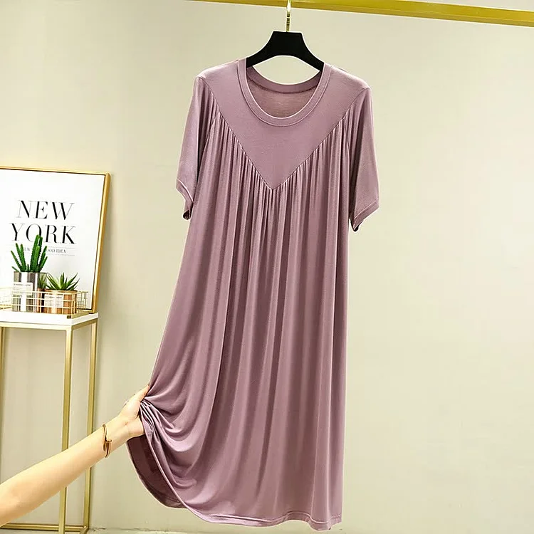 Vestido de pijama suelto de manga corta súper suave y cómodo, se puede usar afuera