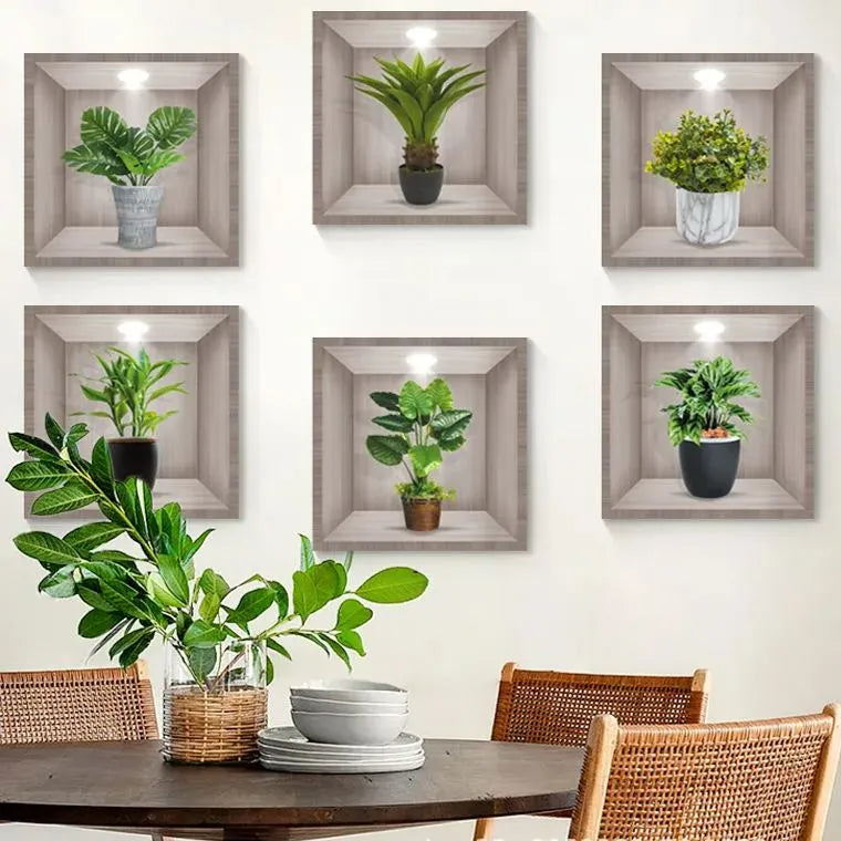 🔥Especial 50% DE DESCUENTO - Adhesivo de pared de planta verde 3D