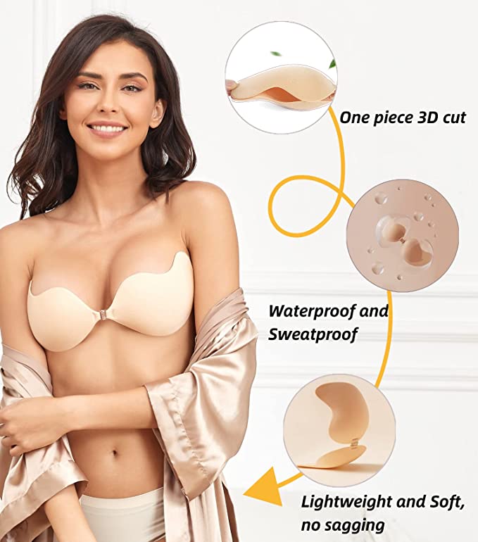 Sujetador Push Up adhesivo invisible sin tirantes