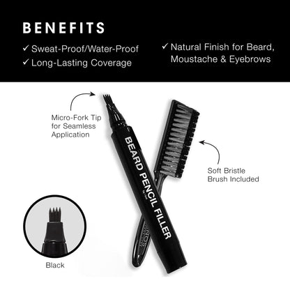 Beard Pencil Filler + 2 Free Brushes